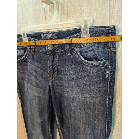 Silver Jeans Frances 18" Bootcut Flare Size Womens 33x33 Low Rise Dark Wash - Picture 9 of 11